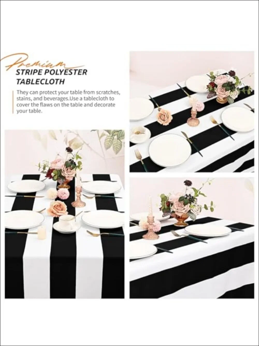 N/A striped tablecloth